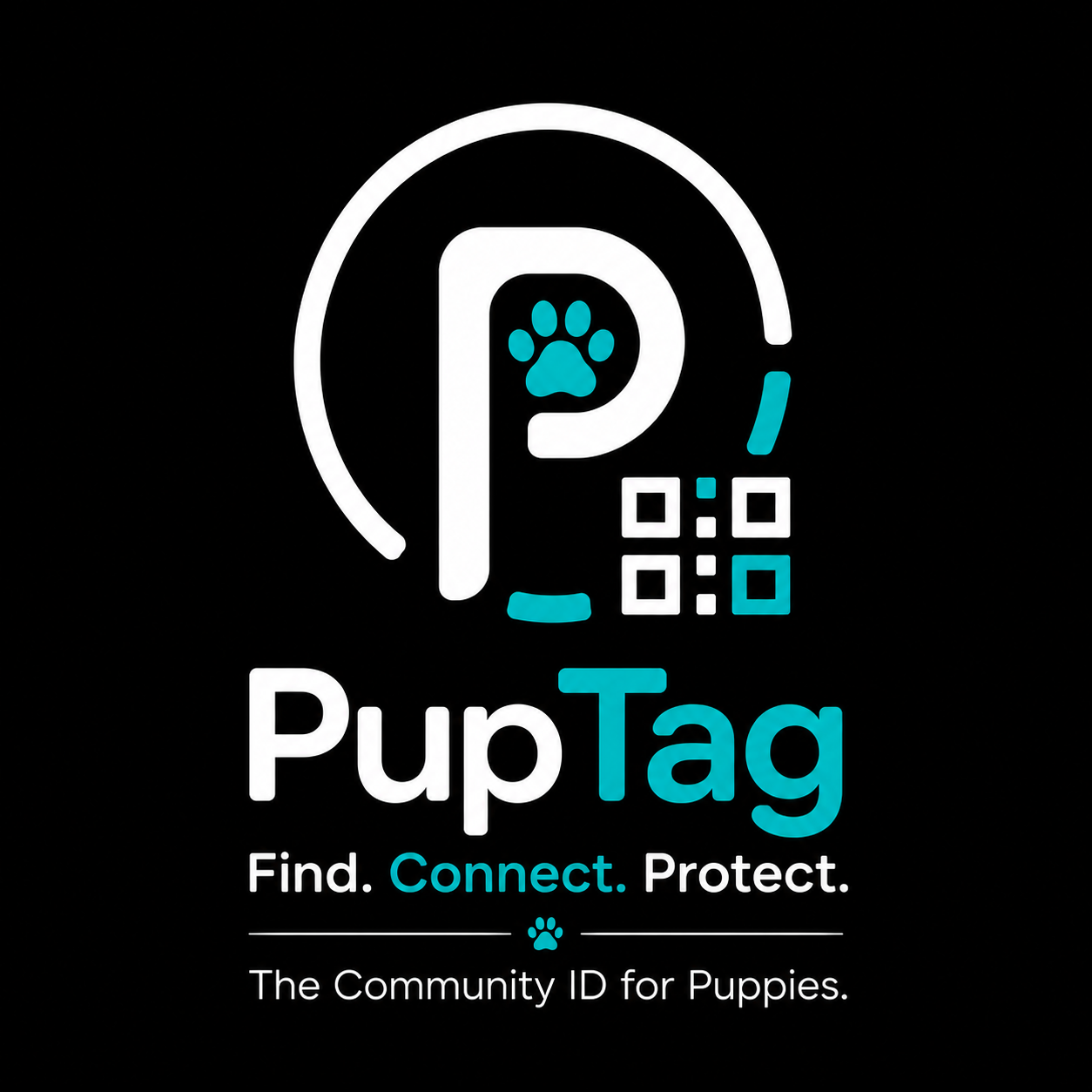 PupTag Logo – Find. Connect. Protect.